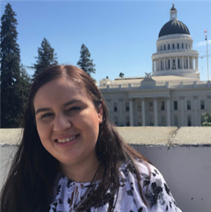 a person is standing in front of the capitol building